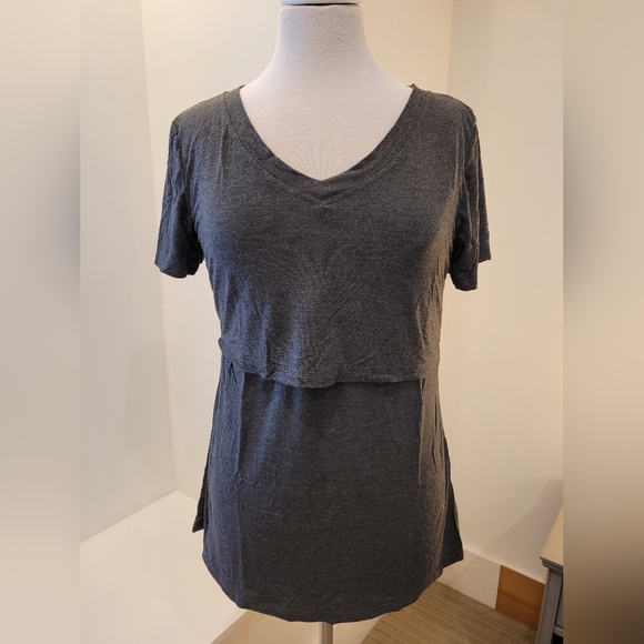 3/$25 Maternity Nursing Shirt, Grey - Picture 3 of 3